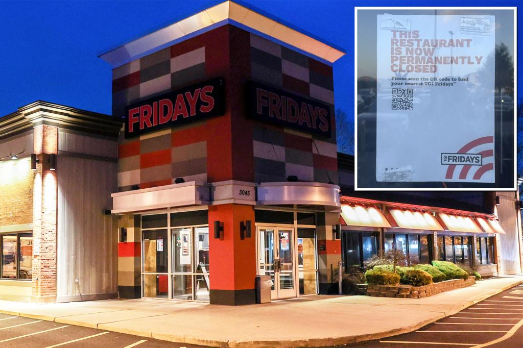 TGI Fridays is closing a dozen stores across America in just one month